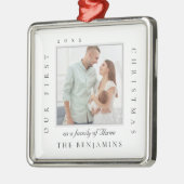 私たちの初めてのクリスマスはクリスマス写真の家族として メタルオーナメント (左)