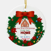 私たちの初めてのクリスマスはクリスマス夫妻 セラミックオーナメント (正面)