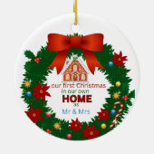 私たちの初めてのクリスマスはクリスマス夫妻 セラミックオーナメント (裏面)