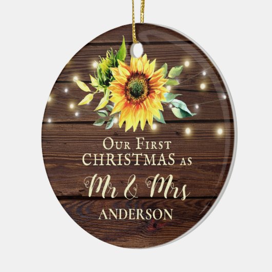 私たちの初めてのクリスマスはヒマワリの木さん セラミックオーナメント (左)