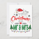 私たちの初めてのクリスマスはマッチングカップルのミスターとミセス シーズンカード (正面)