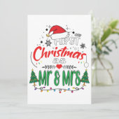 私たちの初めてのクリスマスはマッチングカップルのミスターとミセス シーズンカード (スタンド正面)