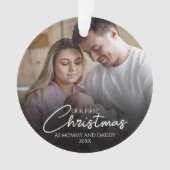 私たちの初めてのクリスマスはママとパパの写真 オーナメント (正面)