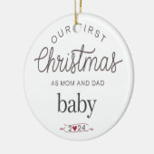 私たちの初めてのクリスマスはママとパパ セラミックオーナメント (左)