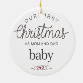 私たちの初めてのクリスマスはママとパパ セラミックオーナメント (裏面)