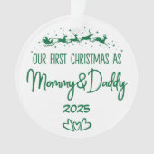 私たちの初めてのクリスマスはママ&パパ オーナメント (正面)