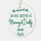 私たちの初めてのクリスマスはママ&パパ セラミックオーナメント (左)
