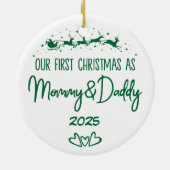 私たちの初めてのクリスマスはママ&パパ セラミックオーナメント (裏面)