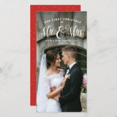 私たちの初めてのクリスマスはミスターとミセスの新しい写真として シーズンカード (正面/裏面)