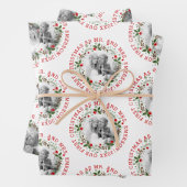 私たちの初めてのクリスマスはミスターとミセスの3つの写真として ラッピングペーパーシート (インサイチュ)