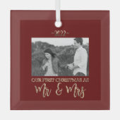 私たちの初めてのクリスマスはミスターとミセス結婚・カップルG ガラスオーナメント (正面)