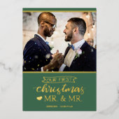 私たちの初めてのクリスマスはミスターゲイのフォイル結婚・ホとして 箔シーズンカード (正面)