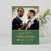 私たちの初めてのクリスマスはミスターゲイのフォイル結婚・ホとして 箔シーズンカード (立ち正面)