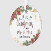 私たちの初めてのクリスマスはミスター・アンド・ミセスパーソナライズされた。 オーナメント (正面)