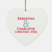 私たちの初めてのクリスマスはミスター・アンド・ミセス・カップル セラミックオーナメント (裏面)