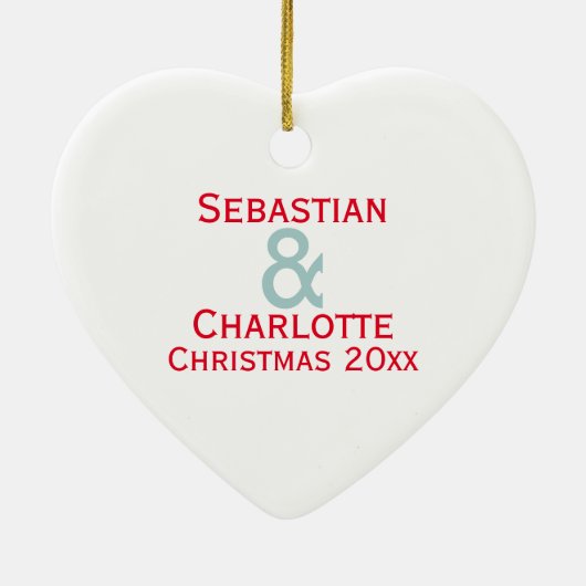 私たちの初めてのクリスマスはミスター・アンド・ミセス・カップル セラミックオーナメント (裏面)