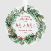 私たちの初めてのクリスマスはミスター・アンド・ミセス・グリーンリース オーナメント (裏面)