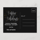 私たちの初めてのクリスマスはミスター・アンド・ミセス・ハッピーホリデー シーズンポストカード (裏面)