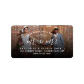 私たちの初めてのクリスマスはミスター・アンド・ミセス・フォト・アドレス ラベル (正面)