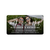 私たちの初めてのクリスマスはミスター・アンド・ミセス・フォト・アドレス ラベル (正面)