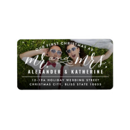 私たちの初めてのクリスマスはミスター・アンド・ミセス・フォト・アドレス ラベル