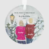 私たちの初めてのクリスマスはミスター・アンド・ミセス・ホリデー オーナメント (裏面)
