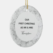 私たちの初めてのクリスマスはミスター・アンド・ミセス・マーブルパーソナル セラミックオーナメント (右)