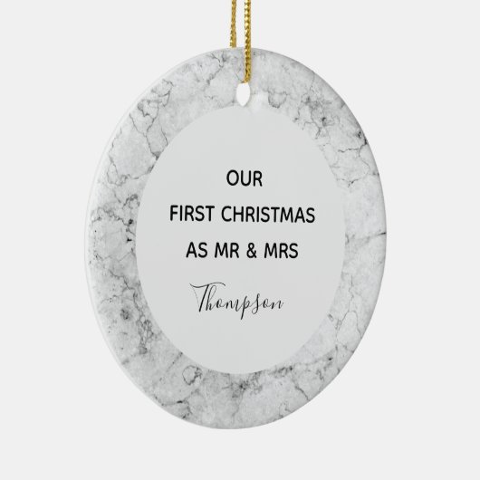 私たちの初めてのクリスマスはミスター・アンド・ミセス・マーブルパーソナル セラミックオーナメント (右)