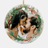 私たちの初めてのクリスマスはミスター・アンド・ミセス・リース・セラミックO セラミックオーナメント (裏面)