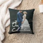 私たちの初めてのクリスマスはミスター・アンド・ミセス | 休日の写真 クッション (ブランケット)