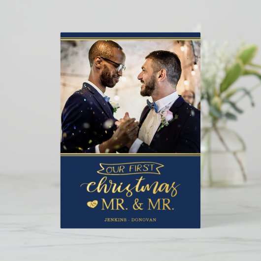 私たちの初めてのクリスマスはミスター・ミスター・ゲイ結婚ズ 箔シーズンカード (立ち正面)