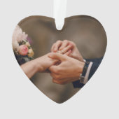 私たちの初めてのクリスマスはミスター&ミセス2写真 オーナメント (裏面)