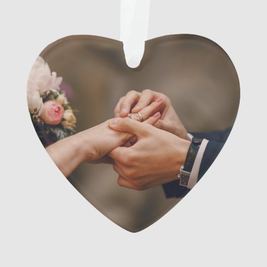 私たちの初めてのクリスマスはミスター&ミセス2写真 オーナメント (裏面)