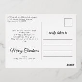 私たちの初めてのクリスマスはミスター&ミセス・ニューライヴァーズ金ゴールド 箔シーズンポストカード (裏面)