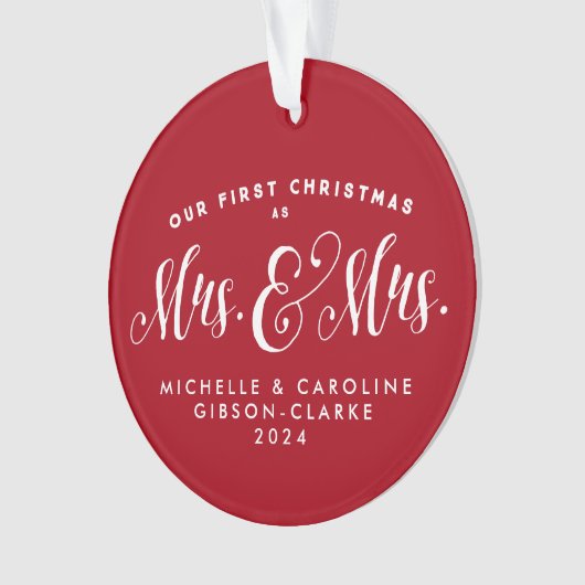 私たちの初めてのクリスマスはミセスとミセスを新婚した。 オーナメント (正面)