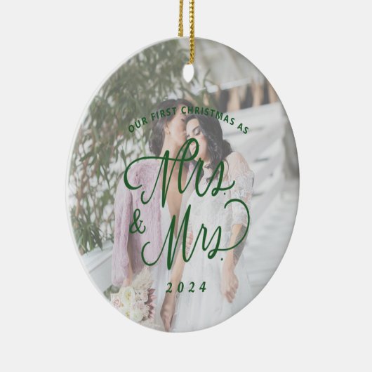 私たちの初めてのクリスマスはミセスフォト夫人 セラミックオーナメント (右)