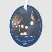 私たちの初めてのクリスマスはミセスミセス結婚の写真 オーナメント (正面)