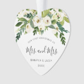 私たちの初めてのクリスマスはミセス・アンド・ミセス・フォト・レズビアン オーナメント (正面)