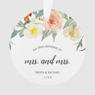 私たちの初めてのクリスマスはミセス・アンド・ミセス・フォト・レズビアン オーナメント