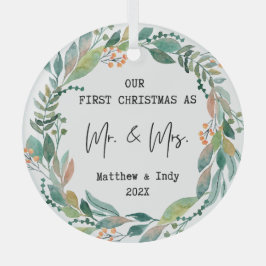 私たちの初めてのクリスマスはミセス・フローラ ガラスオーナメント