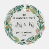 私たちの初めてのクリスマスはミセス・フローラ ガラスオーナメント (裏面)