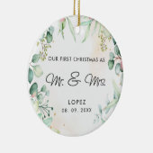 私たちの初めてのクリスマスはミセス・フローラ セラミックオーナメント (右)