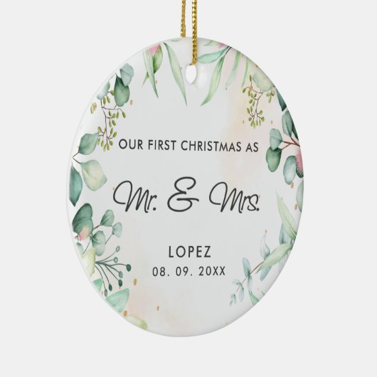 私たちの初めてのクリスマスはミセス・フローラ セラミックオーナメント (右)