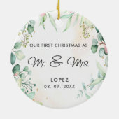 私たちの初めてのクリスマスはミセス・フローラ セラミックオーナメント (裏面)