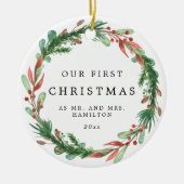 私たちの初めてのクリスマスはミセス・リース セラミックオーナメント (正面)