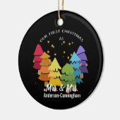 私たちの初めてのクリスマスはミセス『レインボー·ツリーズ』 セラミックオーナメント (左)