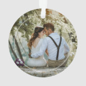私たちの初めてのクリスマスはミセス& Mrフェスティバル写真 オーナメント (裏面)