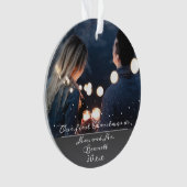 私たちの初めてのクリスマスはミセスMr.の結婚写真 オーナメント (正面)