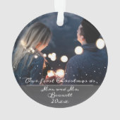 私たちの初めてのクリスマスはミセスMr.の結婚写真 オーナメント (裏面)