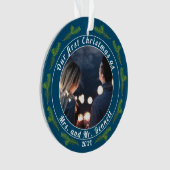 私たちの初めてのクリスマスはミセスMr.スクリプト写真 オーナメント (正面)